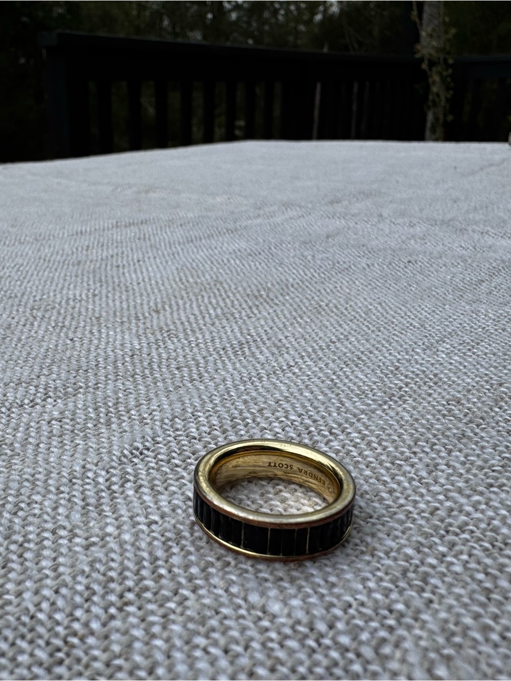 Kendra Scott Gold Ring with Black gem Inlay - Picture 5 of 7